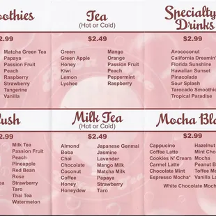 menu