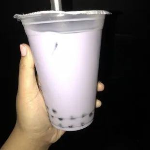 Taro milk tea with boba
