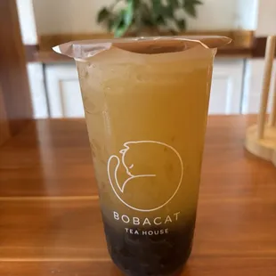Mango Black Tea with Bobacat Boba