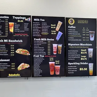 Menu board.