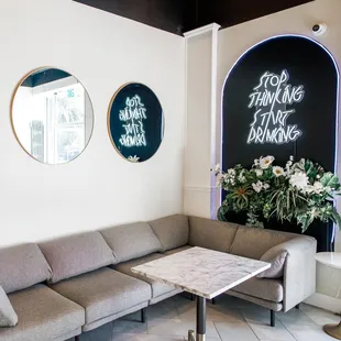 a living room with a couch and a coffee table