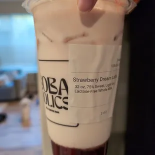 $8 strawberry dream latte