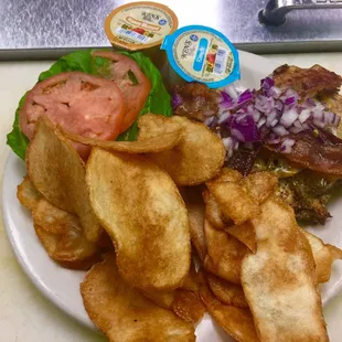 The Augusta!!!! Grilled chicken breast topped with sautéed mushrooms, Monterey Jack and cheddar cheese and Crisp bacon!