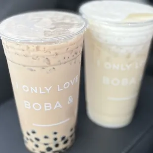 OG Milk Tea with Boba Jasmine Milk Tea with Sea Salt Cream