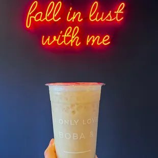 Jasmine milk tea (50% sugar plus honey boba)