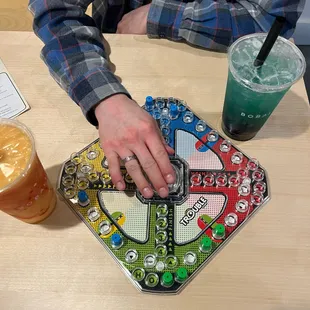 a man playing a board game