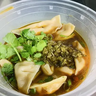 Homemade dumplings w/house beef soup