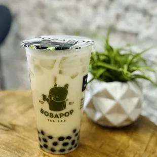 Japanese brown rice milk tea