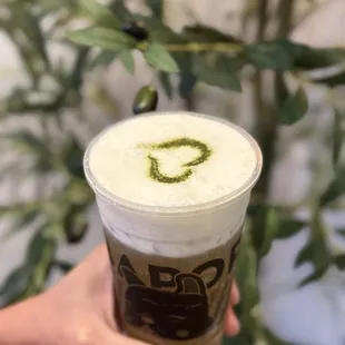 Flower Green Milk Foam Tea - subtle floral but so unique.