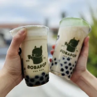 Flower Green Milk Tea