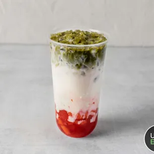 Strawberry Matcha Milk Latte