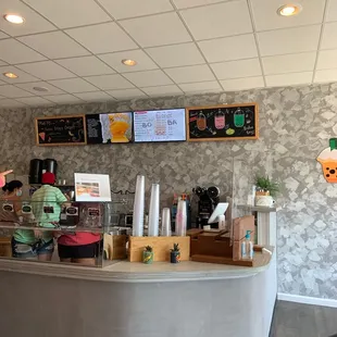 the counter of a coffee shop