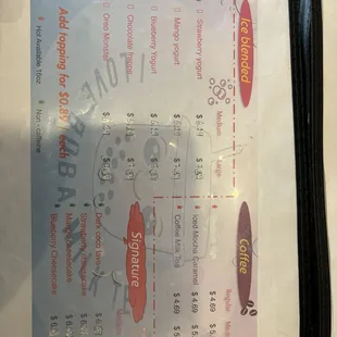 menu