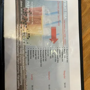 menu