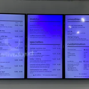Menu - as of Feb 2023.