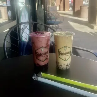 Dirty Horchata and blueberry- raspberry bobo.