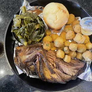 Beef Brisket w/ Collard Greens x Fried Okra