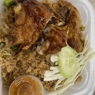 Fried chicken fried rice - lunch portion