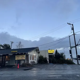 Front parking area, not far from the freeway.