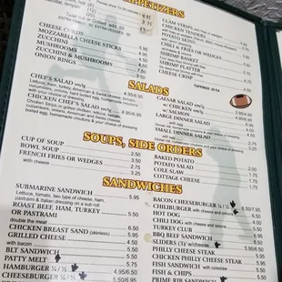 menu