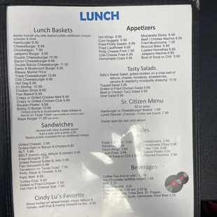 Lunch Menu