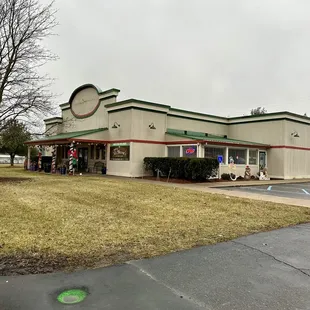 Side view. There's lots of parking.