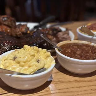 Family Feast (brisket, smoked pulled pork, smoasted chicken, &amp; ribs) w/3 sides (mac &amp; cheese, loaded mashed potatoes, &amp; ranch style beans).