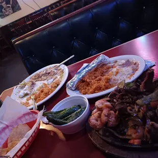 Fajitas rice and beans