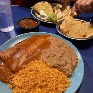 Enchiladas without cheese :) their sauce is the best!