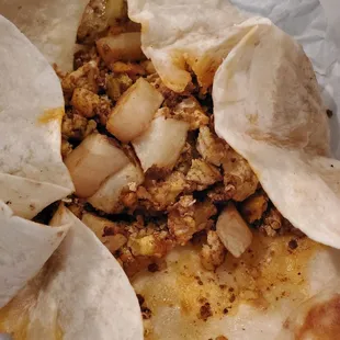 Hard potato, cold tortilla, rubbery eggs just nasty