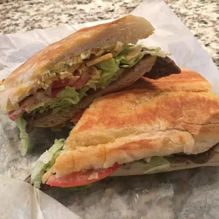 Palomilla steak sandwich