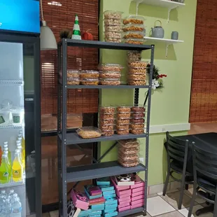 a display of donuts
