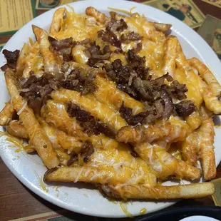 A side of cheese fries with bacon
