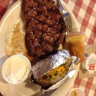 The ribeye. It was unfortunately very salty.