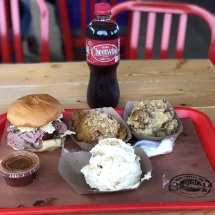 a tray of food on a table