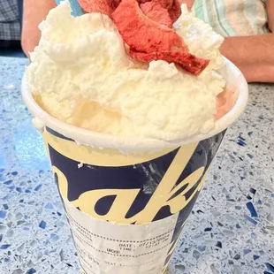 Strawberry milkshake.