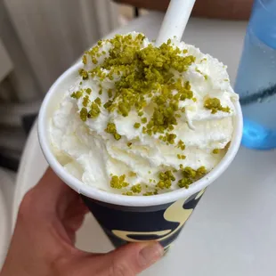 Going nuts with my shake (pistachio!)