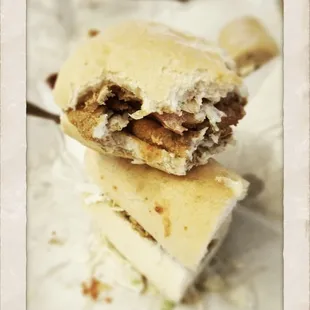 a sandwich cut in half