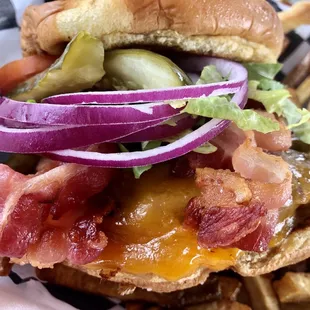Half pound burger with homemade fries... totally amazing!