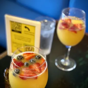 two glasses of fruit punch
