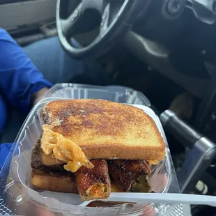 Brisket popper grilled cheese
