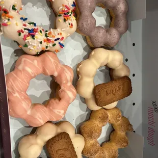 a variety of donuts in a box
