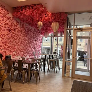 a woman sitting at a table