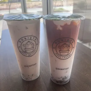 Hojicha and coconut Thai tea.