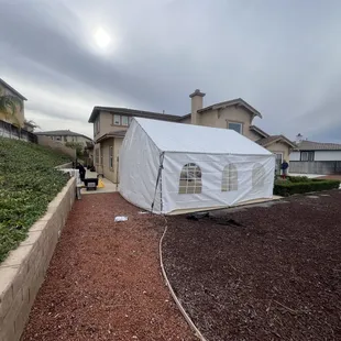 20x20 tent with window and side walls full view