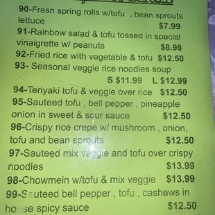 Vegan choices!