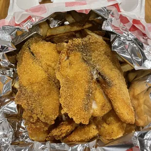 Fried Fish and Shrimp with Fries