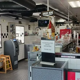 the interior of a diner