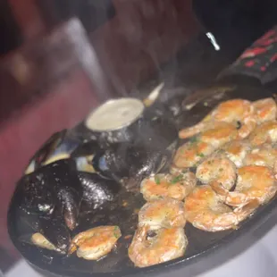 Mussels and shrimp