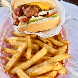 Big Bacon Cheeseburger and Fries!
